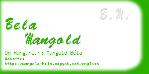 bela mangold business card